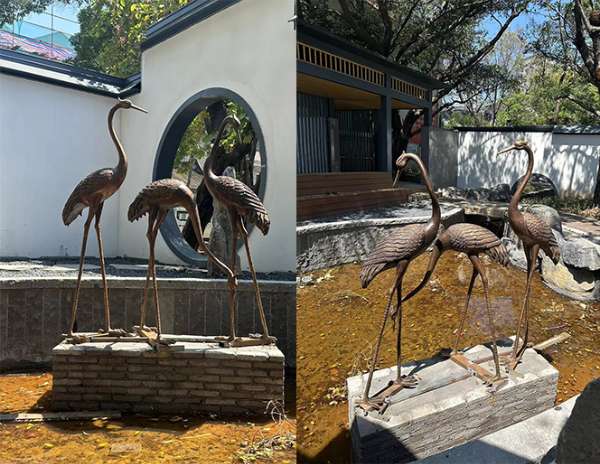 厚街公園仙鶴小品鑄銅雕塑